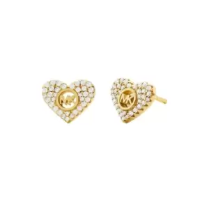 Image of Michael Kors 14k Gold Plated Heart Stud Earrings - Pink