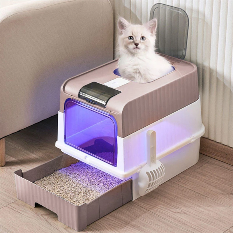 Image of KIDKID PET Fully Enclosed Cat Litter Box Pink unisex One size