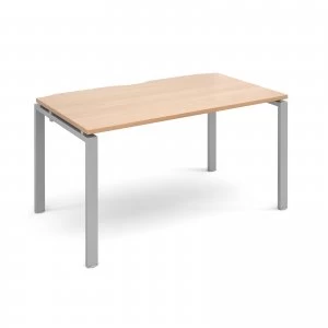 Image of Adapt II Starter Unit Single 1400mm x 800mm - Silver Frame Beech top