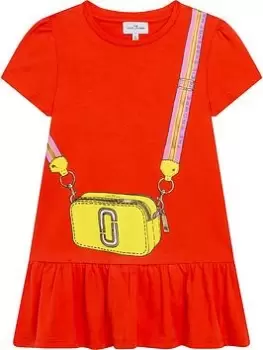 Image of The Marc Jacobs Girl Mini Me Marc Jacobs Bag Dress, Red, Size 4 Years, Women