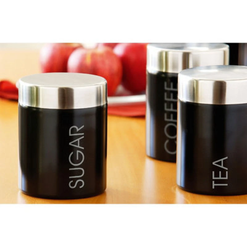 Image of Orsina Black Enamel Sugar Canister