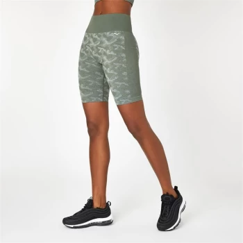 Image of Everlast Seamless Camo Cycling Shorts - Dark Olive