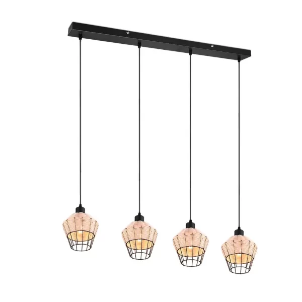 Image of Borka Modern 4 Light Bar Pendant Ceiling Light natural finish