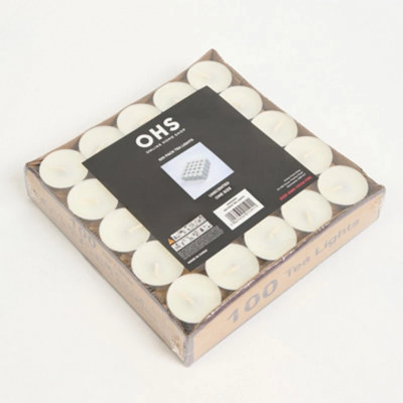 Image of OHS OHS 100 Pack Tea Lights Unscented in Off White Size: 100 Pieces Off White 100 Pieces Unisex 5027434215911