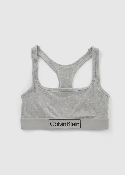 Image of Calvin Klein Womens Underwear Reimagined Heritage Racerback Bralette In Heather Grey