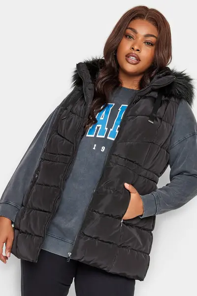 Image of Yours Padded Gilet Black