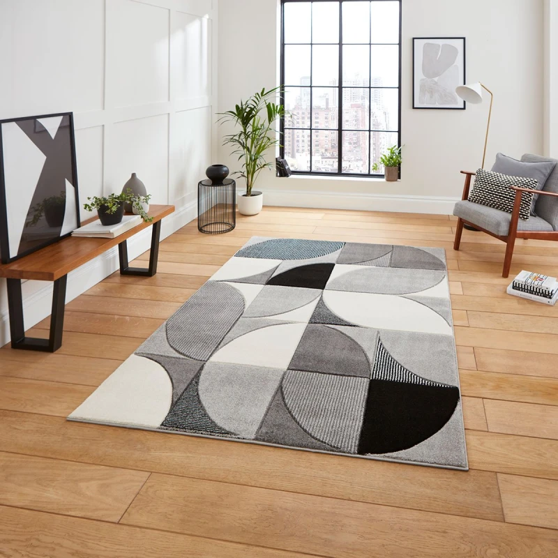 Image of Hand Carved Abstract Shapes Rug