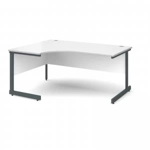 Image of Contract 25 Left Hand Ergonomic Desk 1600mm - Graphite Cantilever Frame