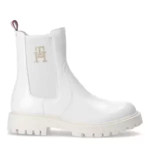 Image of Tommy Hilfiger Raps Mono Chelsea Boot Junior - White