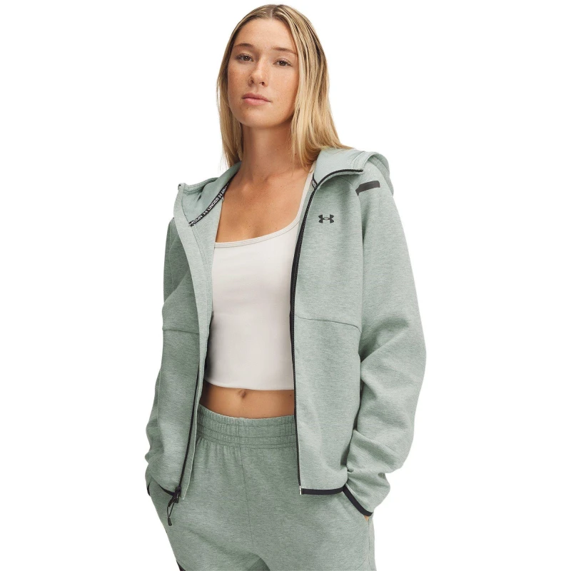 Image of Under Armour Womens Unst Fleece Full Zip Hoodie Green female 10 (S)