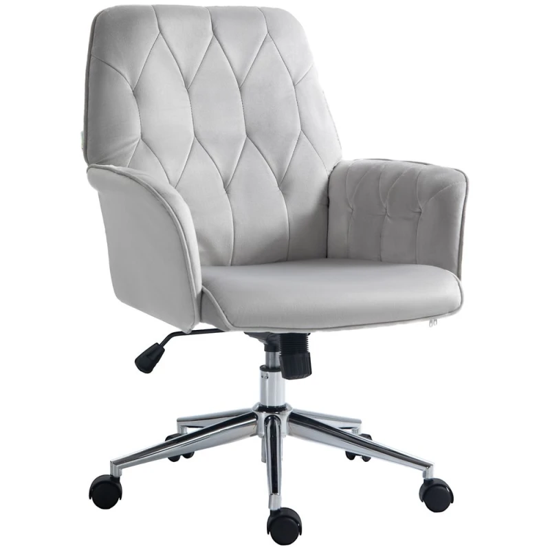 Image of Vinsetto Swivel Computer Chair Light Grey 921-103V72GY