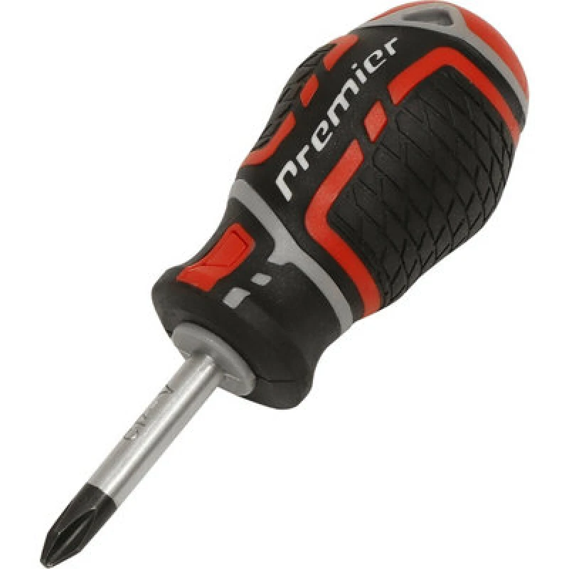Image of Loops PREMIUM Phillips 2 x 38mm Stubby Screwdriver - Ergonomic Soft Grip Magnetic Tip Multi