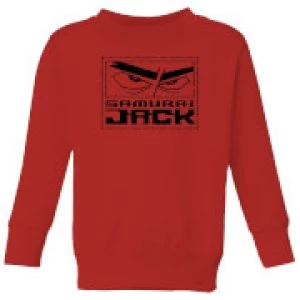 Image of Samurai Jack Stylised Logo Kids Sweatshirt - Red - 3-4 Years