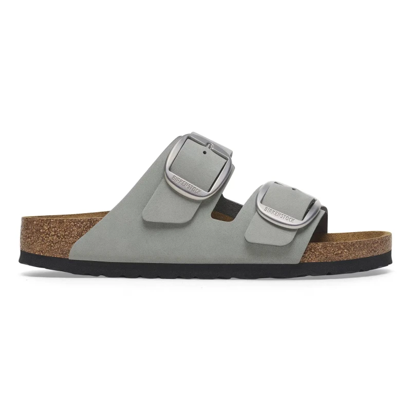 Image of Birkenstock Leather sandals with a large buckle For Her Birkenstock Arizona Gris Female 36 Etroit