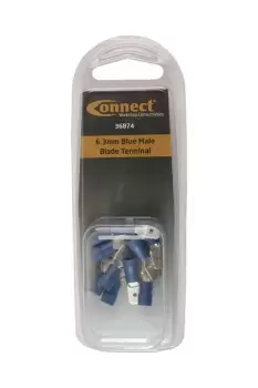 Image of 6.3mm Blue Male Blade Terminal Pk 10 Connect 36874