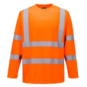 Image of Portwest Long Sleeved Class 3 Hi Vis T Shirt Orange 3XL