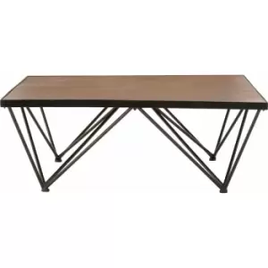 Image of Wooden Coffee Tables Living Room Industrial Coffee Table Living Room Table, Large Coffee Table - Fir Wood, Metal W100 X D100 X H38 - Premier