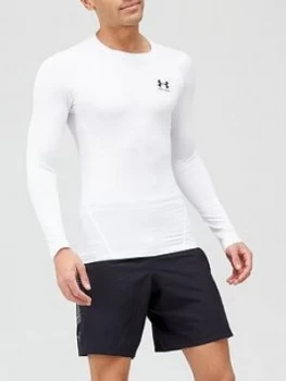 Image of Urban Armor Gear Heatgear Armour Compression Long Sleeve Top - White/Black, Size S, Men
