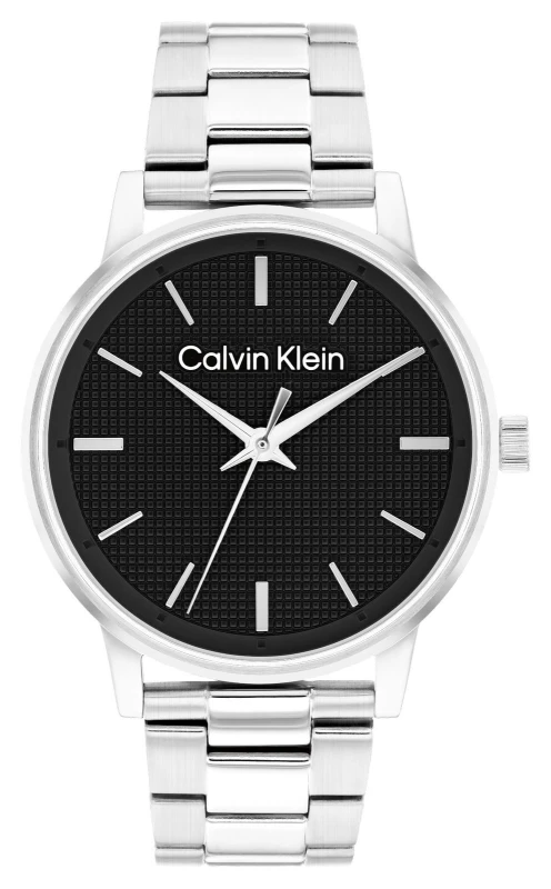 Image of Calvin Klein 25200500 CK Linked (41mm) Textured Black Dial Watch
