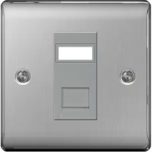 Image of BG Nexus Metal Brushed Steel 1 Gang Ethernet Socket - NBSRJ451