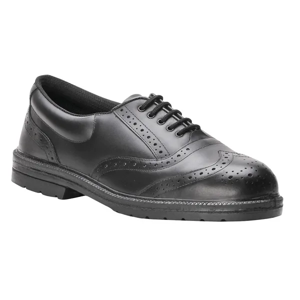 Image of Portwest Executive Brogue Safety Shoes FW46BKR45 Colour: Black