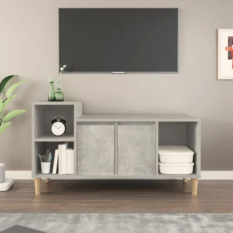 Image of Vidaxl TV Cabinet Concrete Grey 100X35X55cm Engineered Wood, Grey 821176