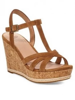Image of UGG Melissa Wedge Sandals - Chestnut, Size 7, Women