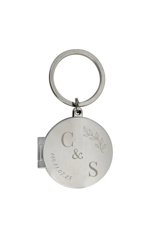 Image of Personalised Memento Company Personalised Message Couples Photo Keyring