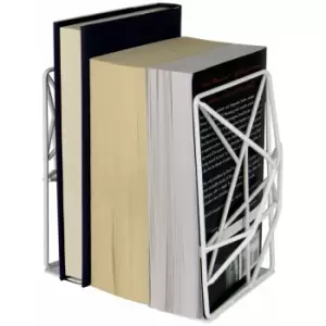 Image of Geometric Bookends Heavy Duty Non-Slip White M&W - White