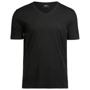 Image of Tee Jays Mens Luxury V-Neck Tee (M) (Black)