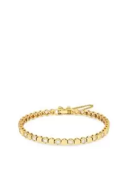 Image of Jon Richard Gold Plated Polished And Cubic Zirconia Hexagon Bracelet - Gift Boxed