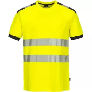 Image of Portwest PW3 Hi Vis T Shirt Yellow / Grey XL