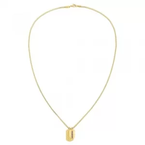 Image of Tommy Hilfiger Stainless Steel Gold Plated Double Dog Tag Necklace...