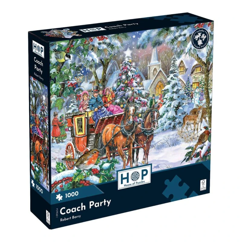 Image of The House Of Puzzles Coach Party, 1000 Piece Jigsaw Puzzle Multicolor Unisex