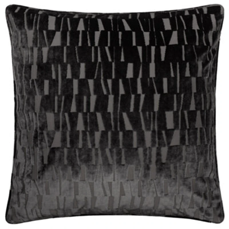 Image of Paoletti Paoletti Manhattan Velvet Cushion in Charcoal Size: 50cm x 50cm Charcoal 50cm x 50cm Unisex 5025532364395
