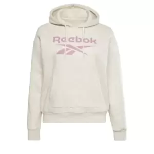 Image of Reebok Identity Logo Fleece Hoodie (Plus Size) Wom - Classic White Mel