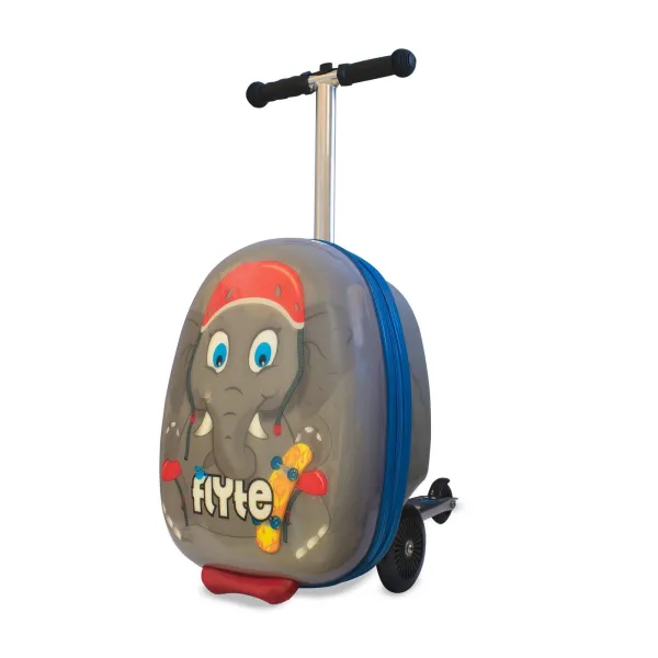 Image of Eddie the Elephant 18" Scooter Suitcase Folding Luggage With Wheels