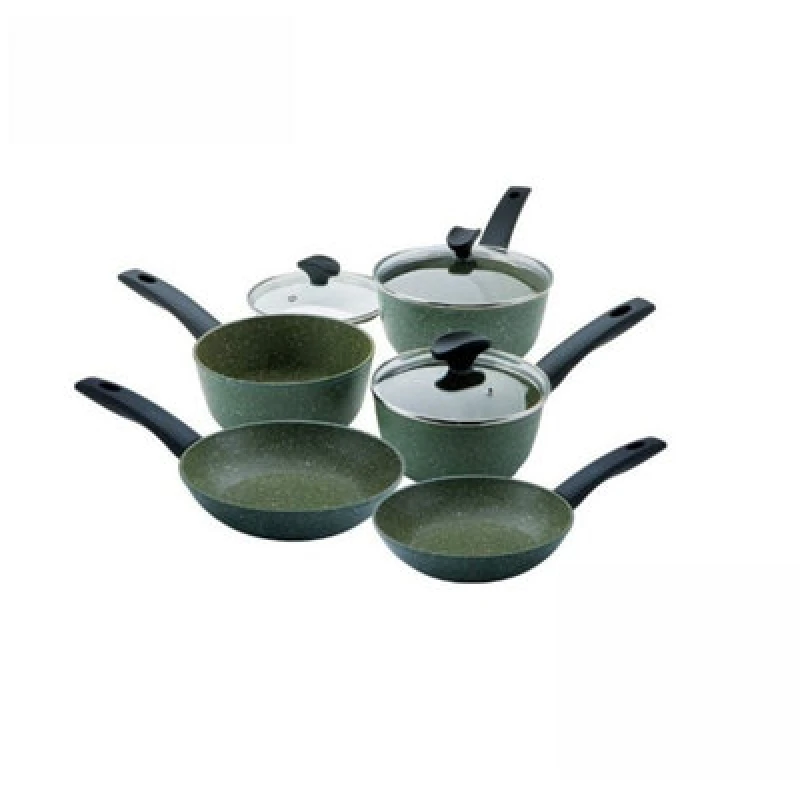 Image of Prestige Eco Non Stick Cookware Set Induction, Recycled Aluminium, Green, 5 Pce Green