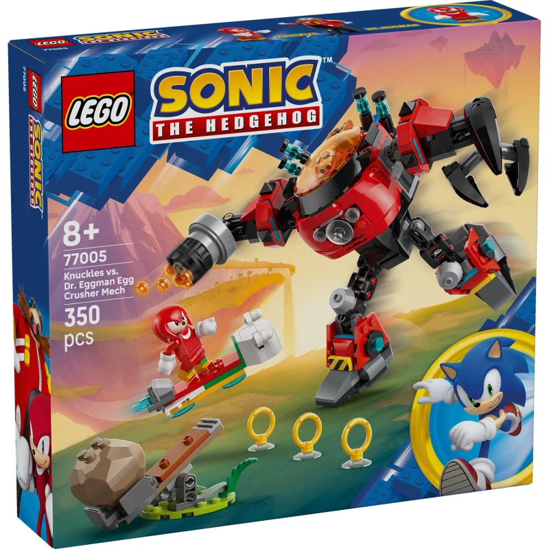 Image of LEGO Sonic the Hedgehog Knuckles vs. Dr. Eggman Egg Crusher Mech Toy Set 77005