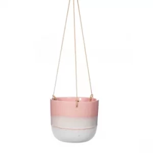 Image of Sass & Belle Mojave Glaze Pink Hanging Planter