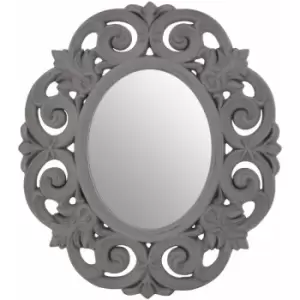 Image of Premier Housewares - Antique Grey Scroll Design Wall Mirror