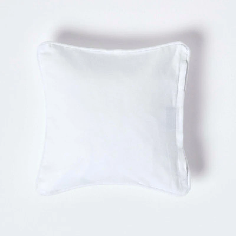Image of Homescapes Cotton Plain White Cushion Cover, 60 X 60 Cm