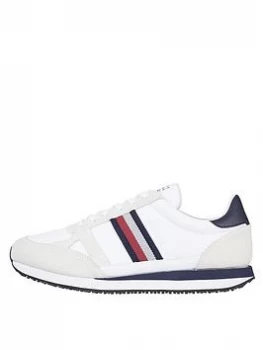 Image of Tommy Hilfiger Runner Lo Leather Stripes Trainers - White