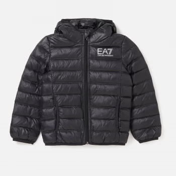 Image of Emporio Armani EA7 Sporty Core Identity Hooded Jacket Black Size 6 Years Boys