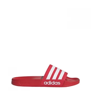 Image of adidas Adilette Cloudfoam Slides Unisex - Scarlet / Cloud White / Scarle