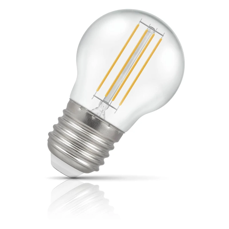 Image of Crompton Lamps LED Golfball 4.2W E27 Dimmable Filament Warm White Clear (40W Eqv)