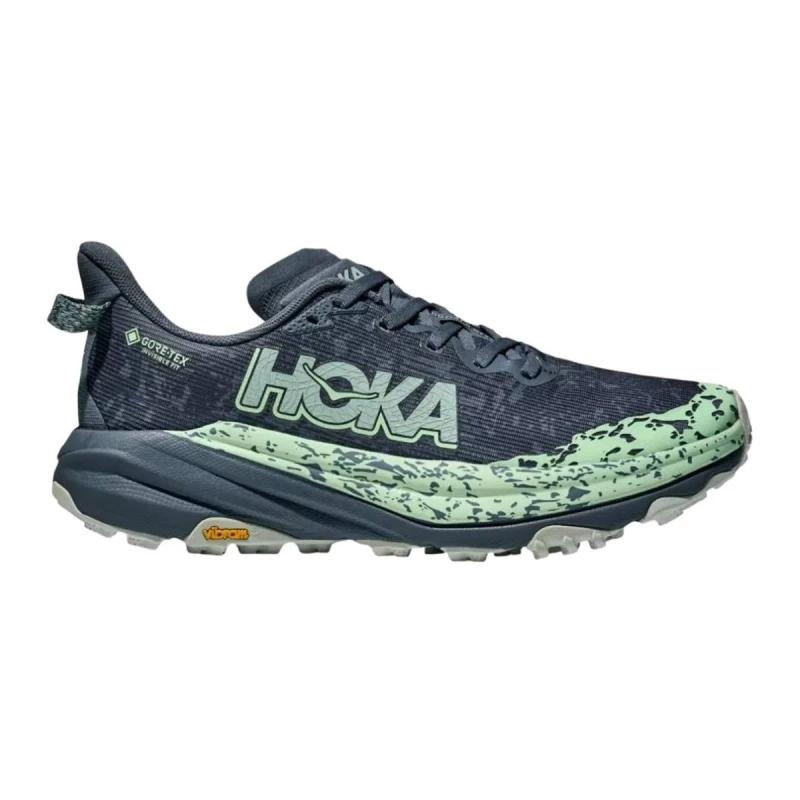 Image of Hoka Speedgoat 6 GTX Blue Green SS25 Womens Shoes, Size EU 38