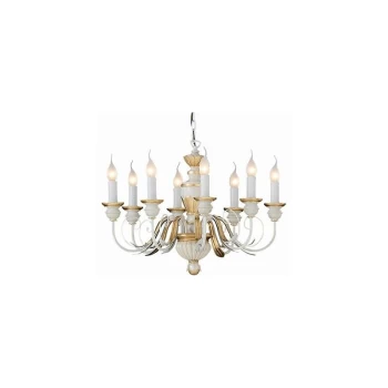 Image of Ideal Lux Firenze - 8 Light Chandelier Ivory, Gold Finish, E14
