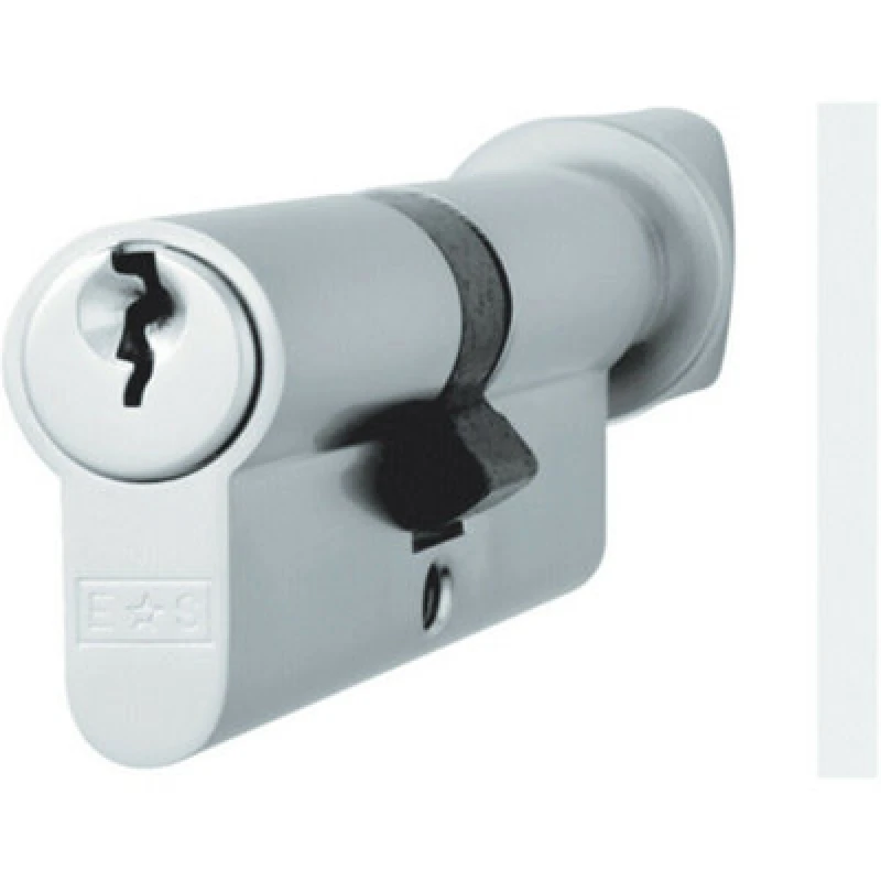 Image of Loops 60mm EURO Cylinder & Thumbturn Lock Keyed to Differ 5 Pin Satin Chrome Door Multi unisex