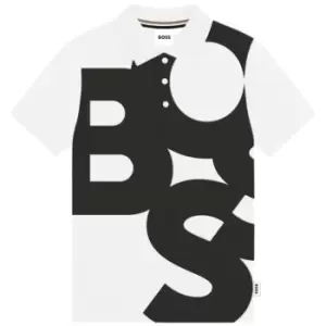 Image of Boss Bold Logo Polo Shirt Junior Boys - White